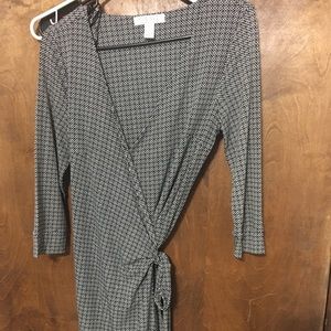 Black and white wrap dress